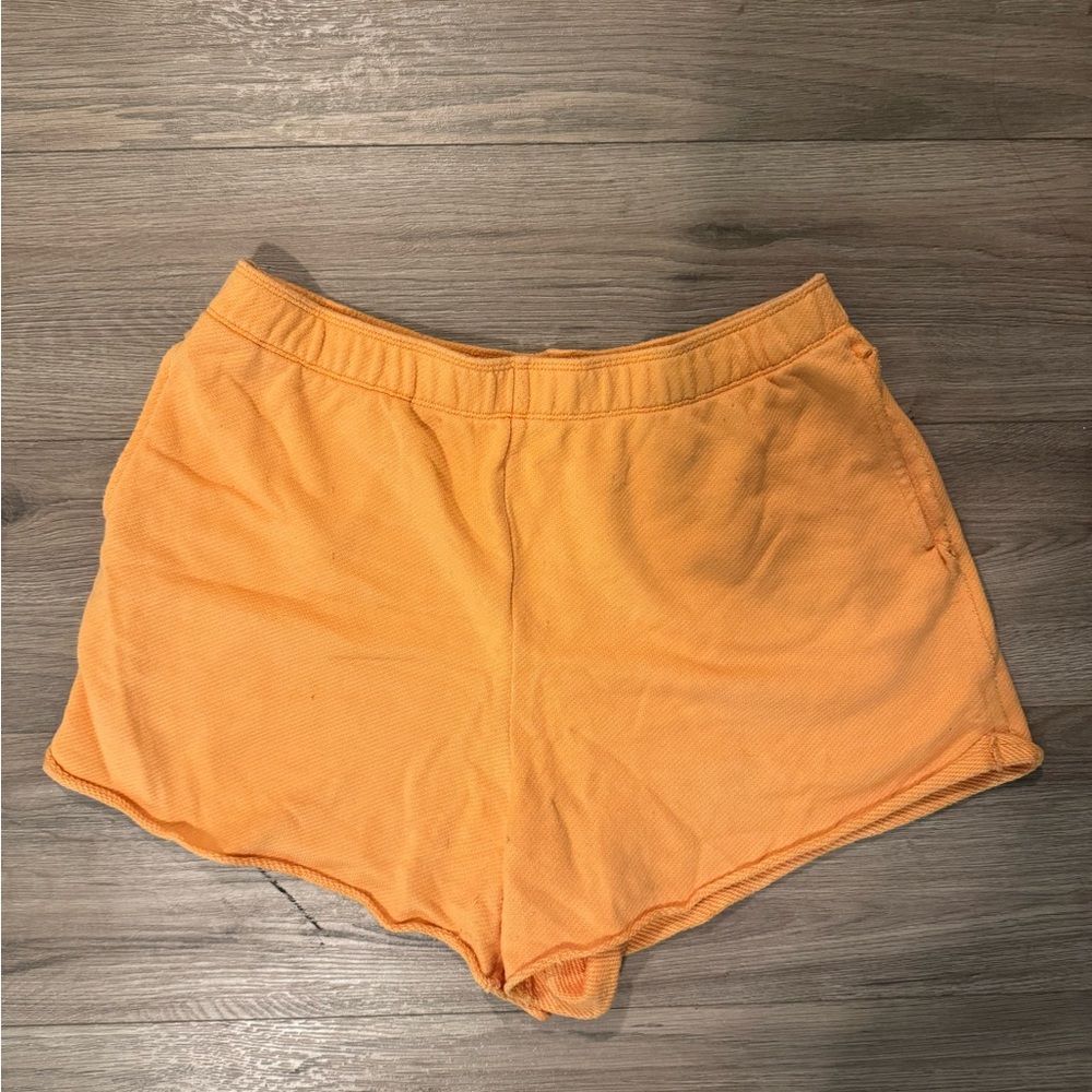 Aerie Orange Athletic Shorts with Elastic Waistband